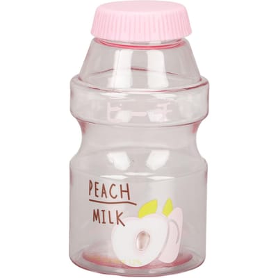 Bouteille d'eau Dessin animé Innovante Sans BPA Réutilisable Transparente Bouteille à jus pour Sports d'extérieur Voyage 16oz 480ml rose