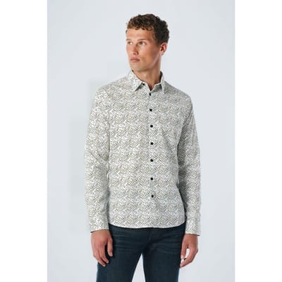 No Excess Shirt Stretch Allover Printed White Maat: XL | Casual Overhemden Outlet | Heren | Ecru