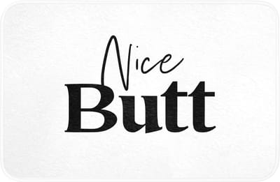 WC mat 60x40 cm - Antislip - Quote - Nice butt - Wit - Spreuken - Toiletmat - Vloermat - Douchemat - Toilet tapijt - Toiletmatten