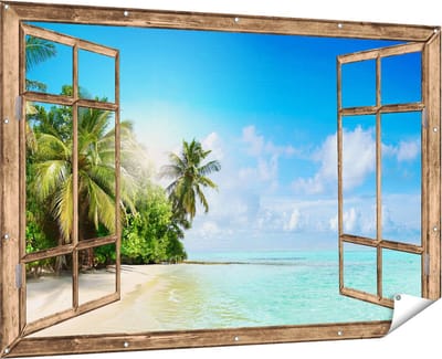 Gards Tuinposter Leeuw - Leeuwenkop - Zwart Wit - 90x60 cm - Tuindoek - Tuindecoratie - Wanddecoratie buiten - Tuinschilderij