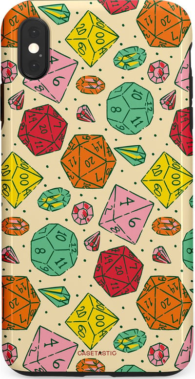 Casetastic Hoesje Geschikt voor Apple iPhone Xs Max - Stijlvolle Beschermende Duo-layer Case - D20 Geluksrol