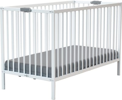 WEBABY - Opvouwbaar kinderbed in hout Wit 60 x 120 cm FLEX