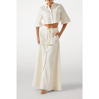 GUESS Marciano By  Pat Cropped Shirt Sandy Shore Größe: 42 | Business hemden Outlet | Damen | Braun