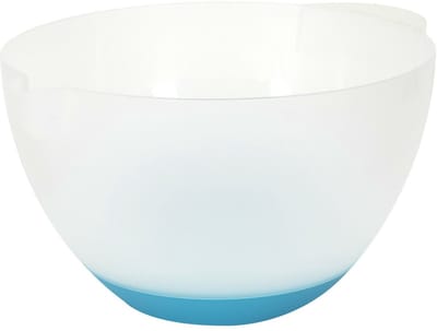 Lily Cook Beslagkom/mengkom - 3 liter - kunststof - transparant/blauw - schenktuit - handvat - keuken - met antislip bodem