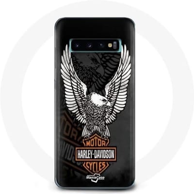 Hoesje - Harley Davidson - Samsung Galaxy S10 Edge - Zwart - Adelaar logo - Hard