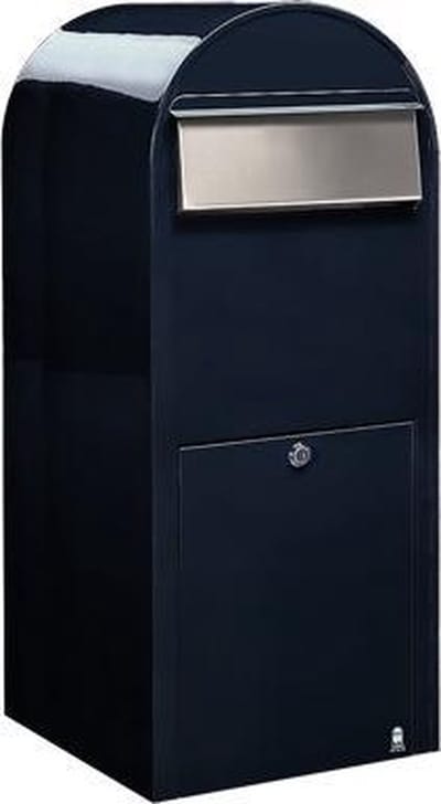 Brievenbus Bobi Jumbo Zwart Blauw / RVS Klep