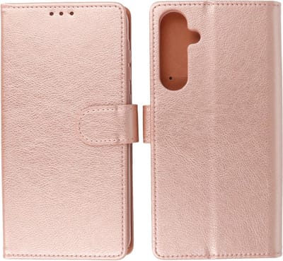 Hoesje Geschikt voor Samsung Galaxy A35 - Fashion Telefoonhoesje Backcover - Siliconen Hoesje - Roze Goud