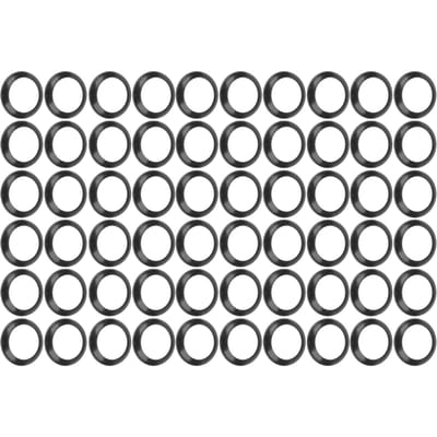 Lot de 60 anneaux d'espacement pour canne à pêche en silicone, 15 mm, noir black