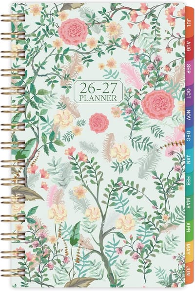 Planner 2026 - Agenda Organizer - Planning Maken - Wekelijks Maandelijks - Formaat A6 - Roze Groen