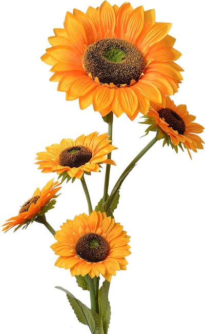 Clayre & Eef Kunstbloem Zonnebloem- Zijden 115 cm Geel Kunststof Kunstbloemen