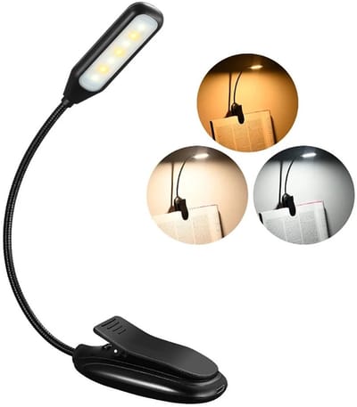 WiseGoods Oplaadbaar USB Leeslampje Met Klem – Dimbare Bedlamp Voor Volwassenen En Kinderen – Ideaal Voor Lezen in Bed