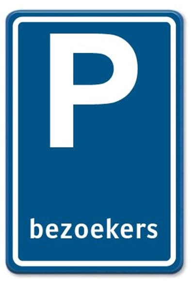 Parkeerbord Bezoekers - blauw - Weerbestendig Aluminium - 40x60 cm - Bevestiging: Zonder bevestiging (alleen het bord)