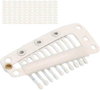 Cosensi- Pruik Clips - 100 Stuks - Roestvrij Staal - Veilig Ontwerp - DIY Haarstukje - Comfortabel Rubber - Geschikt voor Haarverlenging - Haarklip