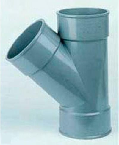 PVC Mof T-stuk 45° LIJM 45-50 - Voor Rioolbuis : 50 mm
