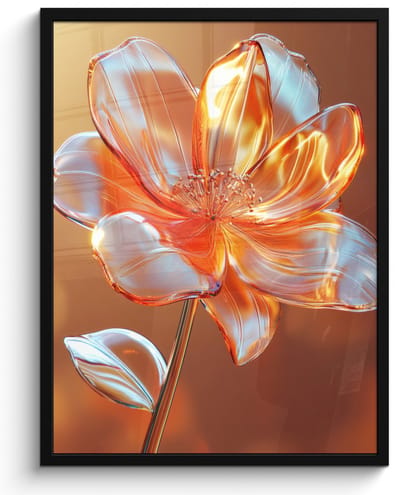 Poster in lijst - Fotolijst 50x70 cm - Posters - Glazen - Bloem - Zonlicht - Posterlijst zwart - Decoratie - Wanddecoratie woonkamer - Muurdecoratie slaapkamer