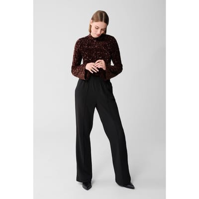 Shoeby La-sbcleo Flare Sleeve Top Brown Maat: S | Longsleeves Outlet | Dames | Bruin