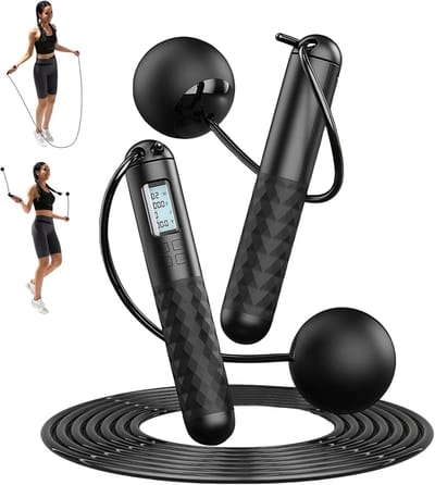 Professionele Springtouw met Teller en LED Display, Draadloze Skipping Rope met Verstelbare Handvatten, Ideaal voor Fitness en Cardio Training voor Volwassenen