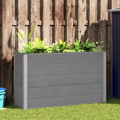 vidaXL - Plantenbak - verhoogd - 150x50x91 - cm - HKC - grijs