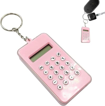 Mini Rekenmachine - Sleutelhanger Rekenmachine - Snelle Berekeningen - Compact Draagbaar Ontwerp - 9.5 x 6.7 cm - Maze Stijl