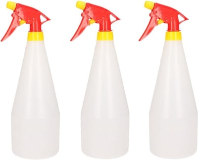 3x stuks rood/gele plantenspuiten/watersproeiers 1 liter