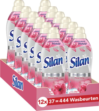 Silan Floral Crisp - Wasverzachter - Zijdezachte Was - Langer Stralende Kleding - Langdurige Frisheid - Voordeelverpakking - 12 x 37 wasbeurten