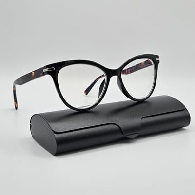 Dames bril -1.0 voor veraf / GEEN LEESBRIL / elegante cat-eye min bril met sterkte - 1 / lezen op afstand bril -1,0 / blauw licht bescherming UV afstandbril / Inclusief stevige brillenkoker -1,0 en doekje / cadeau / 902 Aland optiek