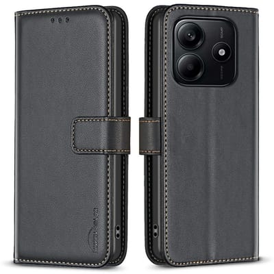 BINFEN Hoesje - Geschikt voor Xiaomi Redmi Note 14 4G Hoesje - BINFEN Color Book Case - Zwart