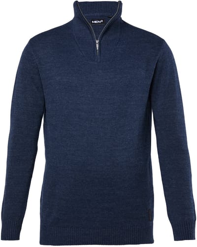 Men Plus - Heren - Troyer trui opstaande kraag met rits - Navy blauw - Maat 3XL