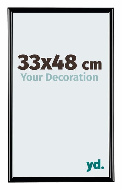 Your Decoration - Fotolijst 33x48 cm - Kunststof - Zwart Hoogglans - Bordeaux