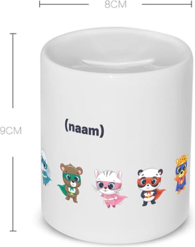 Akyol - dieren superhelden met eigen naam Spaarpot - Superhelden - dieren en superhelden liefhebbers - cadeautje voor kinderen - cadeau - kado - geschenk - gift - verjaardagscadeau - verjaardag - 350 ML inhoud