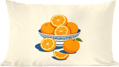 Sierkussens - Kussentjes Woonkamer - 60x40 cm - Schaal - Minimalistisch - Oranje - Sinaasappels