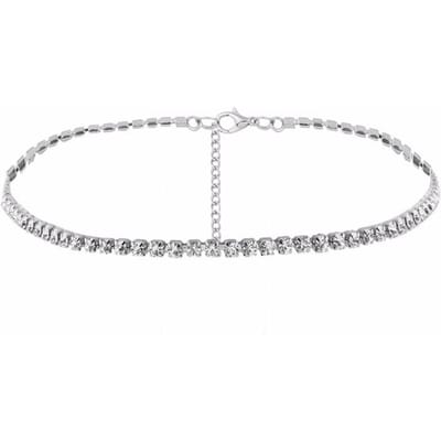 Choker Sexy Usine Chaîne Tennis Iced Out Collier Pour Femmes Luxe Zircon Cubique Cristal Court Hiphop Accessoires de Cou Bijoux white