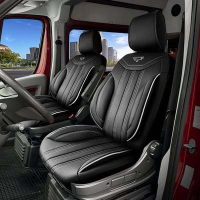 Stoelhoezen BYD ETP3 2024–heden – Miami Zwart/grijs – luxe skai-leer autostoelhoezen – perfecte pasvorm – slijtvast – eenvoudig te monteren – set voor Stoel/Stoel