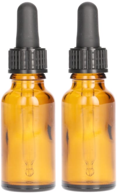 2x Druppelflesje met Druppelaar 20 ml - Bruin - Pipetflesje, Lege Druppelfles Pipet, Glazen Druppel Fles, Drops - Vulbaar - Glas - 2 Stuks