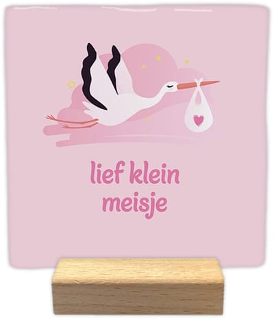 Lief klein meisje - Keramische decoratie tegel met tekst