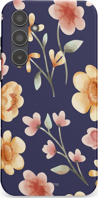 Casetastic Hoesje Geschikt voor Samsung A55 - Stijlvolle Beschermende Duo-layer Case - Fluweel Bloemendesign