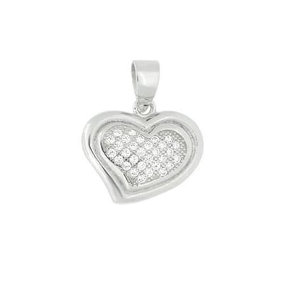 Blinx Jewels Zilveren Hanger Hartje Steentjes