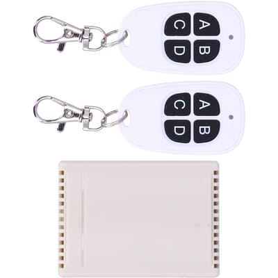 Télécommande sans fil pour porte de garage 12V 433MHz 4 Canaux Émetteur Relais Récepteur pour Contrôle d'Accès white