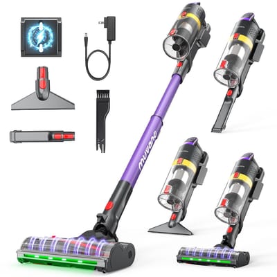 Elekiatech Steelstofzuiger- 45000Pa- 60Minuten Gebruikstijd-8 Kegel Filtersysteem Steelstofzuiger Draadloos - 1,6 L Stofbak - 2200 mAh Accu - voor Tapijten en Harde Vloere