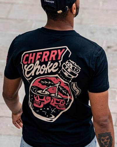 PRiDEorDiE CHERRY CHOKE T-shirt Zwart Rood - XXL