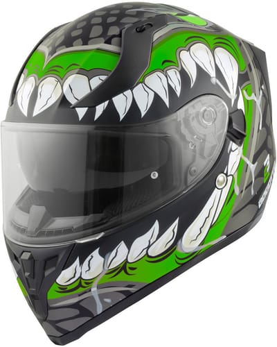 Bogotto V128 Naga Mat Zwart Groen Integraalhelm - Helm