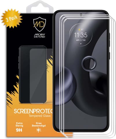 3-Pack MobyDefend Screenprotectors - Geschikt voor Motorola Edge 30 Neo - Case-Friendly Screensaver - Gehard Glas