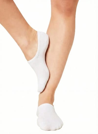 Teckel - Unisex Sneakersokken - Badstof Zool + Antislip - 3-Pack - Maat 40/46 - Wit