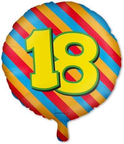 LUQ – Folie Ballon Happy Party 18 Jaar – Veelkleurig Design – Luxe Verjaardag Decor – Feest Versiering – Helium Ready