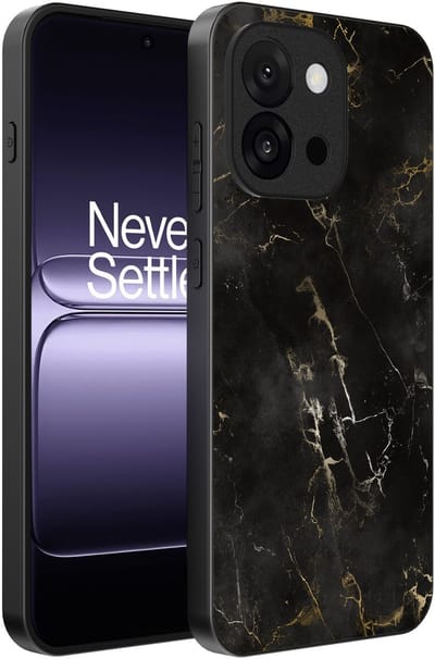 Smartphonica Telefoonhoesje Geschikt voor OnePlus 13T met marmer opdruk - TPU backcover case black marble design - Zwart geschikt voor OnePlus 13T