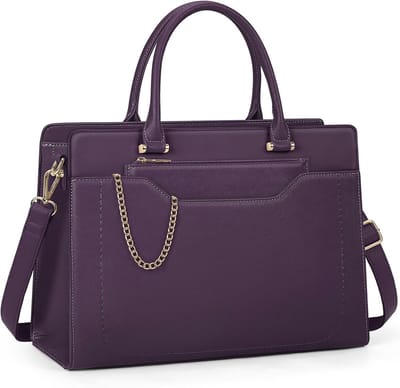 Grote laptophandtas voor dames - Waterdichte PU-leer laptoptas 15,6 inch met portemonnee - Perfect voor kantoor en school
