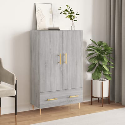 vidaXL - Hoge - kast - 69,5x31x115 - cm - bewerkt - hout - grijs - sonoma - eikenkleurig