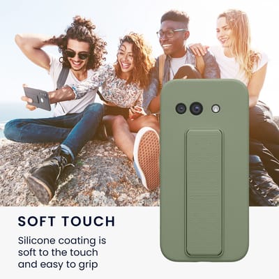 kwmobile back cover voor smartphone - geschikt voor Google Pixel 9a - 1x beschermhoesje van kunststof - In grijsgroen