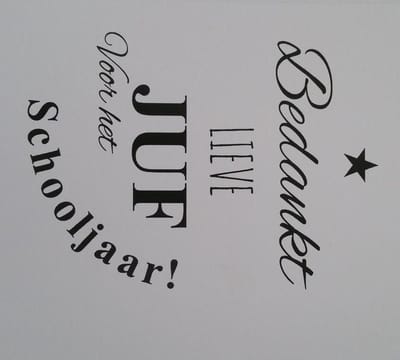 Cadeau juf shopper met tekst Tas Bedankt lieve Juf voor het schooljaar | wit met zwarte | bedankt bedanken juffen juffendag meester afscheid Juffendag cadeau Einde schooljaar juf