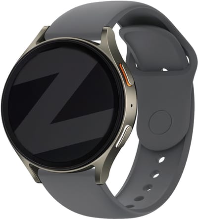 Bandz Smartwatch bandje 20mm siliconen sport 'Easy fit' - geschikt voor Samsung Galaxy Watch 4 / 5 / 6 / 7 (Pro / Classic) / 3 - 41mm / Active 40 & 44mm / FE - Amazfit GTS 1-2-3-4 - Polar Unite / Ignite / Pacer (donkergrijs))